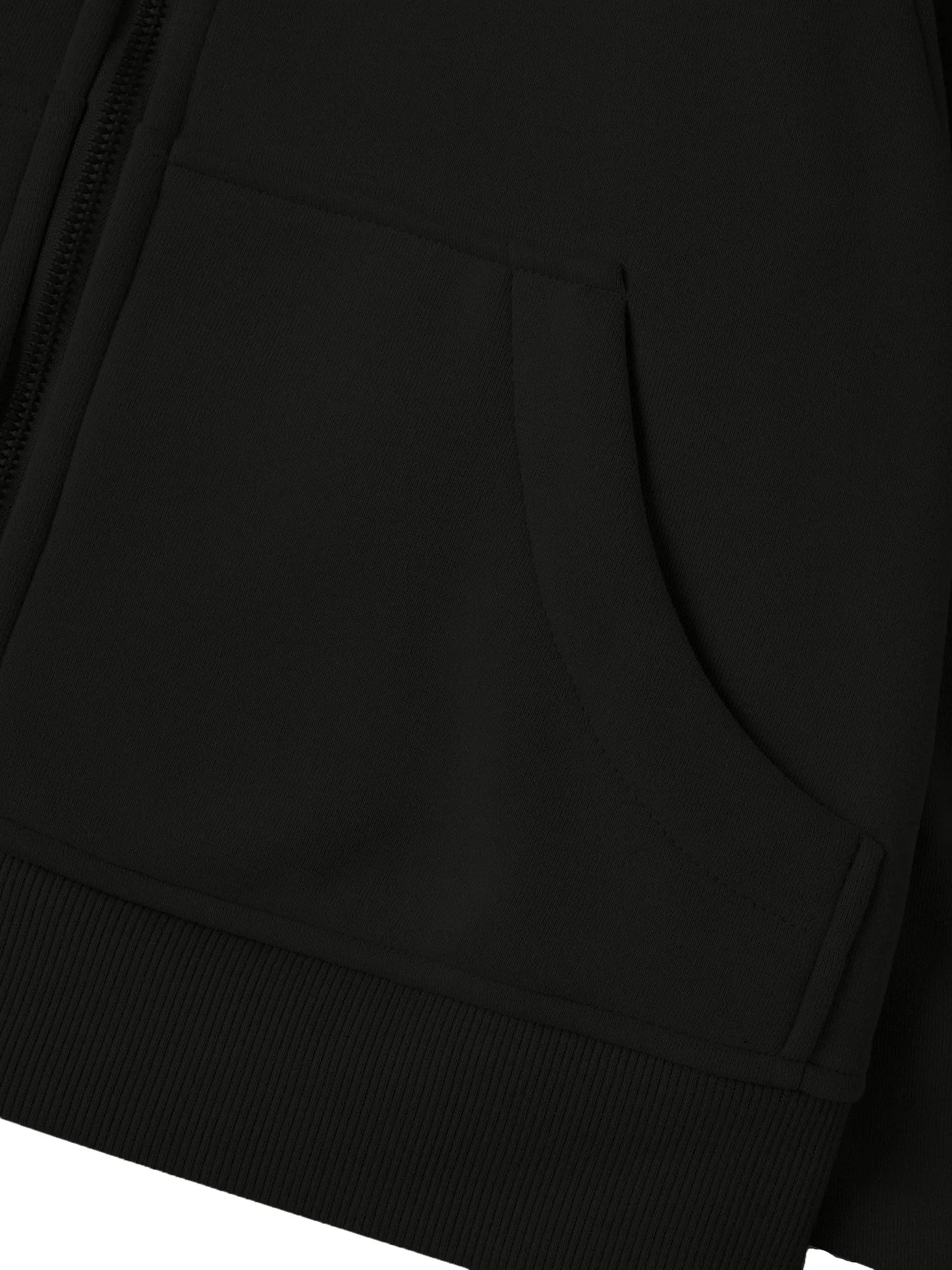 COWT Cropped Zip-Through Black Sweatshirt - IVORYNN