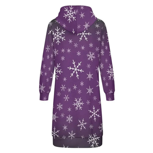 Christams snow long Hoodie Jakcet - Purple - IVORYNN