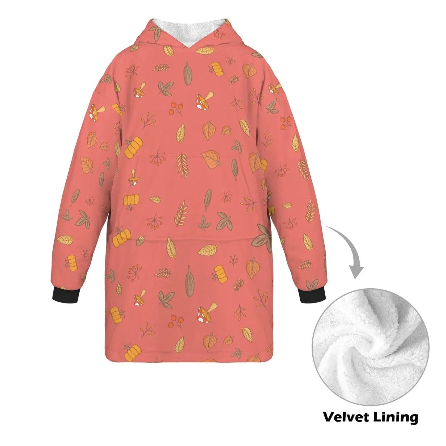 Christmas Mood Blanket Hoodie Orange Brown - IVORYNN