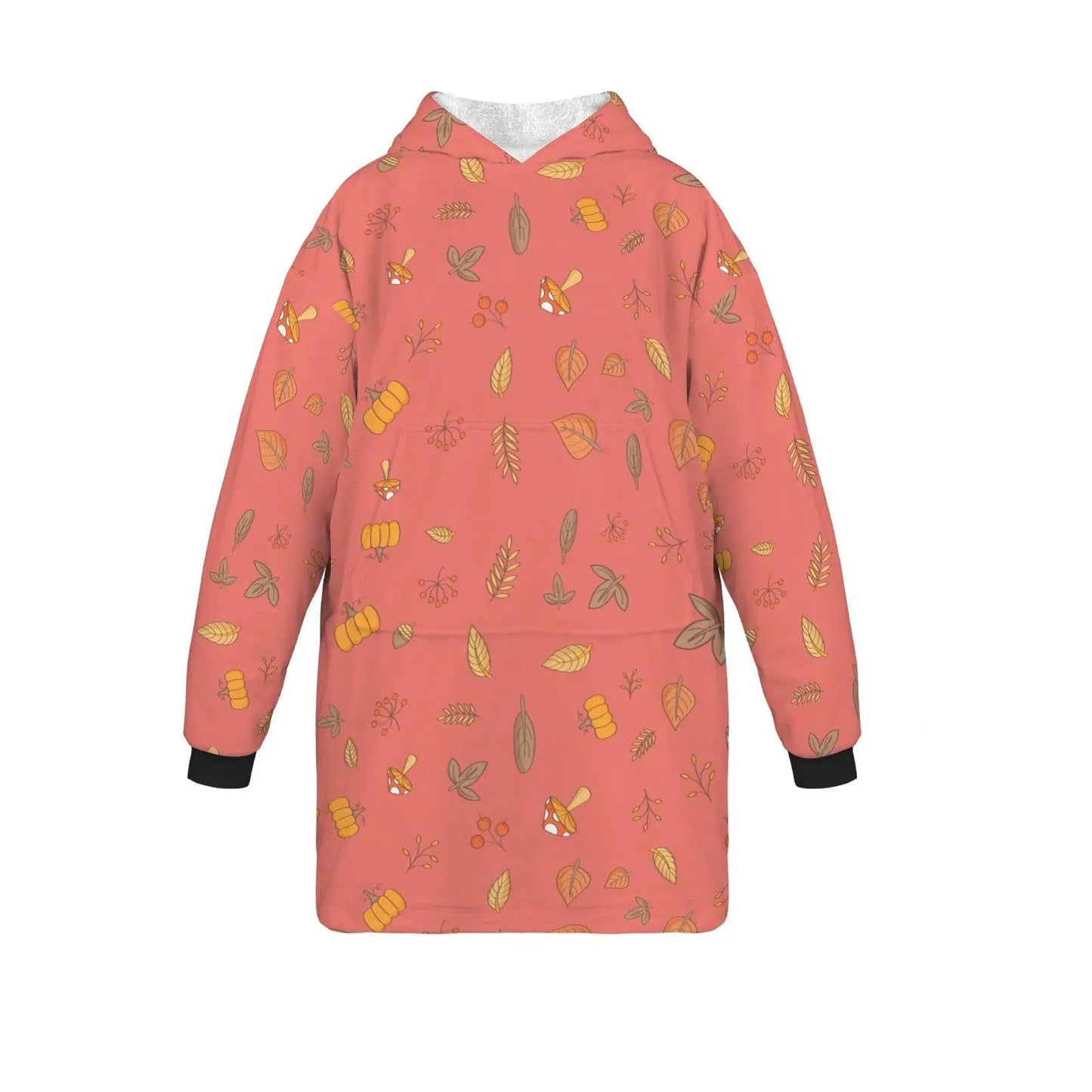 Christmas Mood Blanket Hoodie Orange Brown - IVORYNN