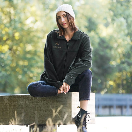 Classic Black Unisex Columbia Fleece Jacket - IVORYNN
