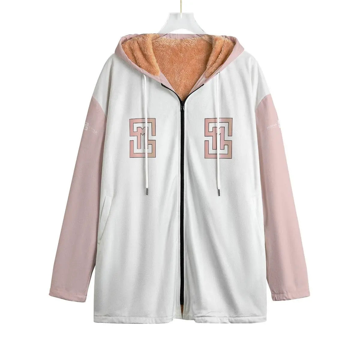 Cozy White Pink Kid's Plush Windbreaker - IVORYNN