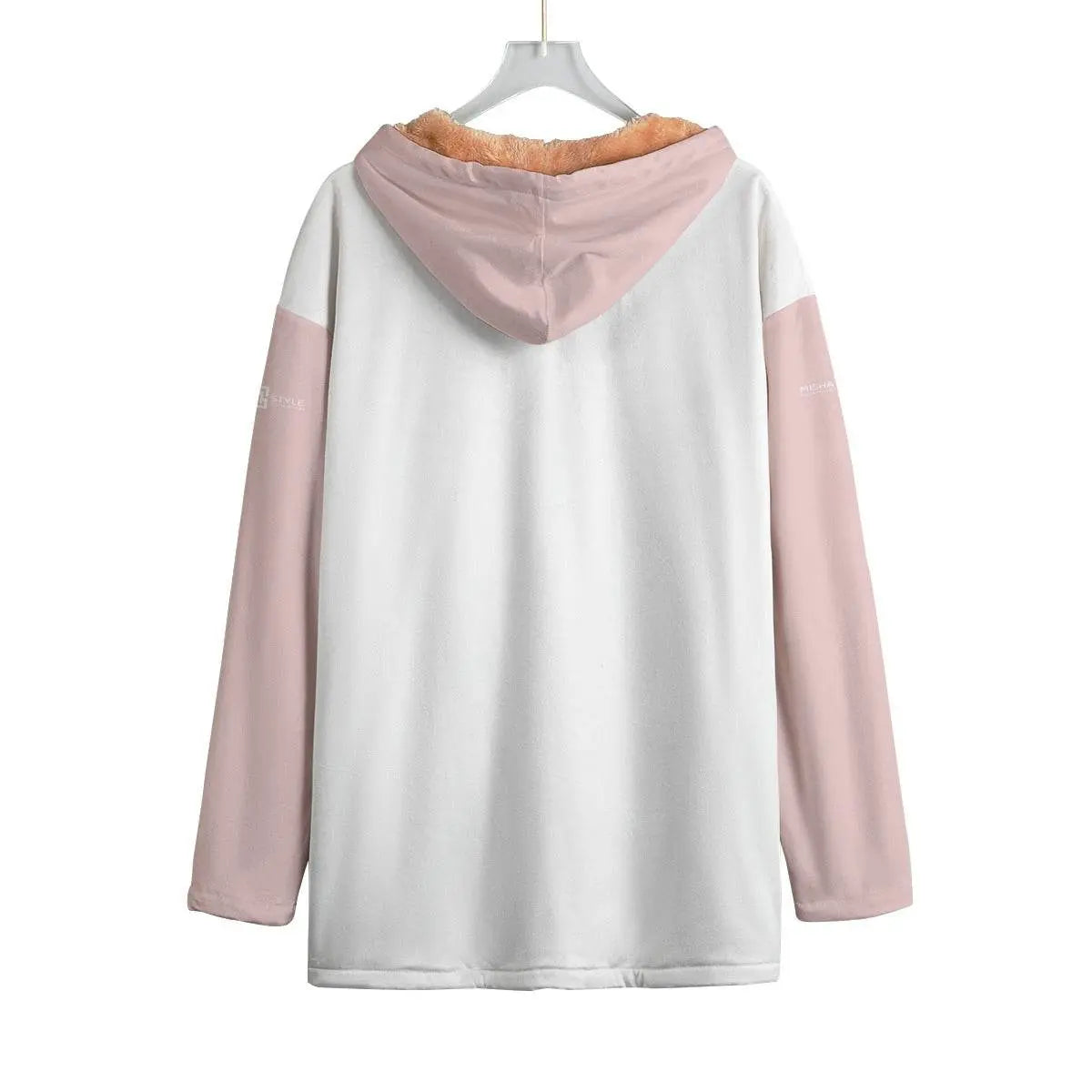 Cozy White Pink Kid's Plush Windbreaker - IVORYNN