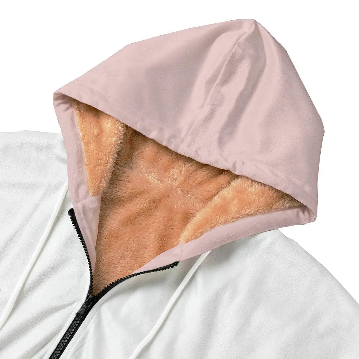 Cozy White Pink Kid's Plush Windbreaker - IVORYNN