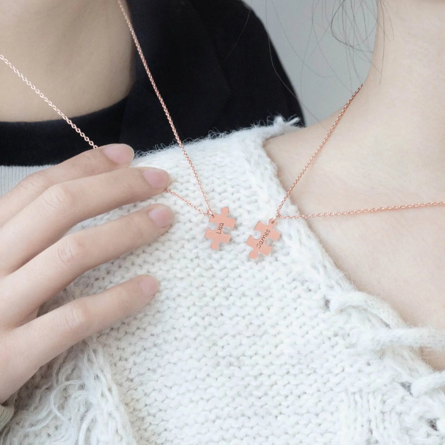 Customize Name Couble Puzzle Necklace - IVORYNN