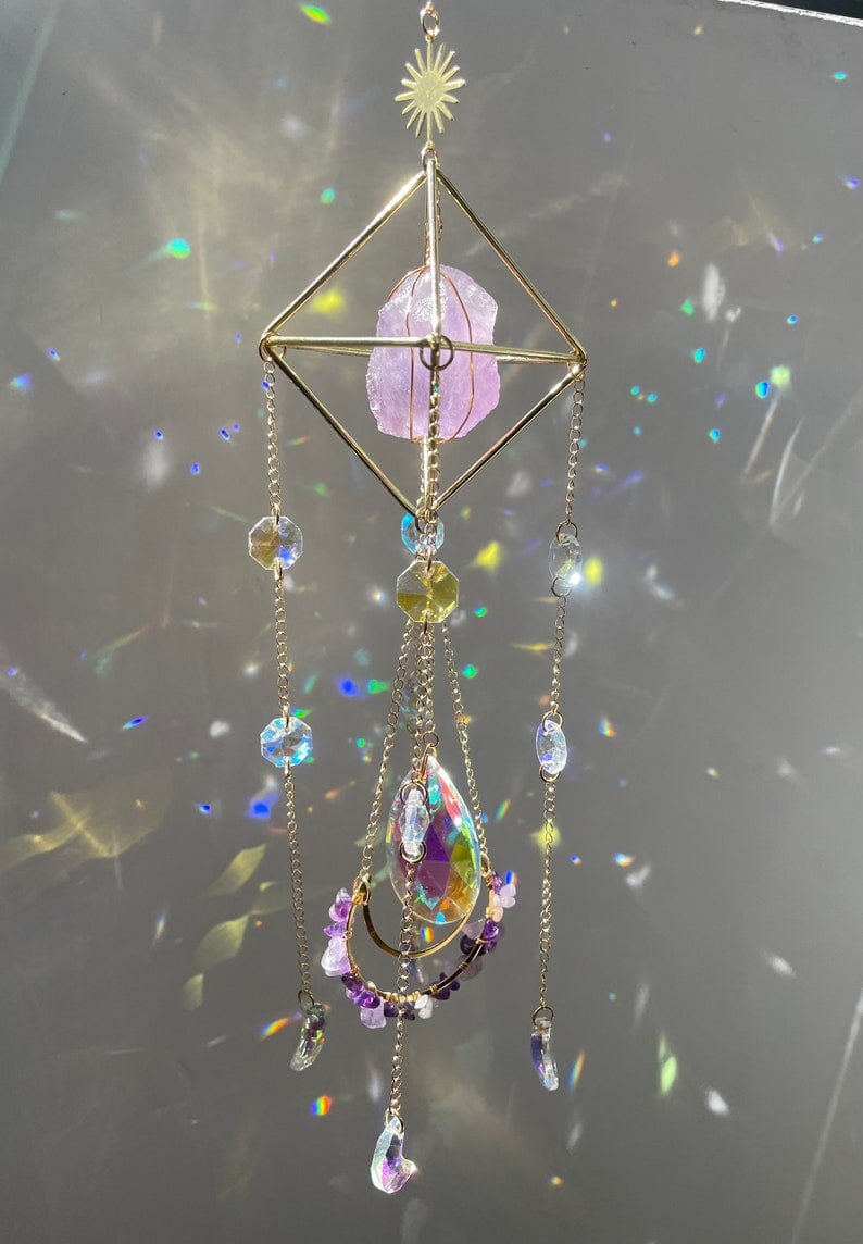 Crystal Hanging Sun Catcher Aurora Gem Prism