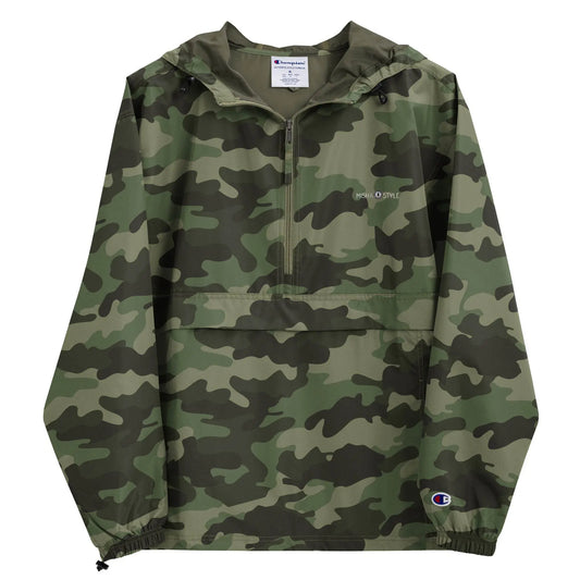 Embroidered Champion Packable Women Jacket - Army - IVORYNN