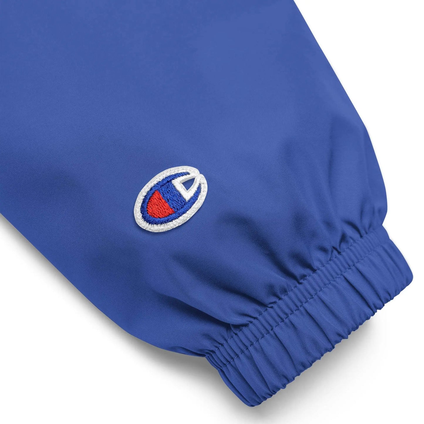 Embroidered Champion Packable Women Jacket - Blue - IVORYNN