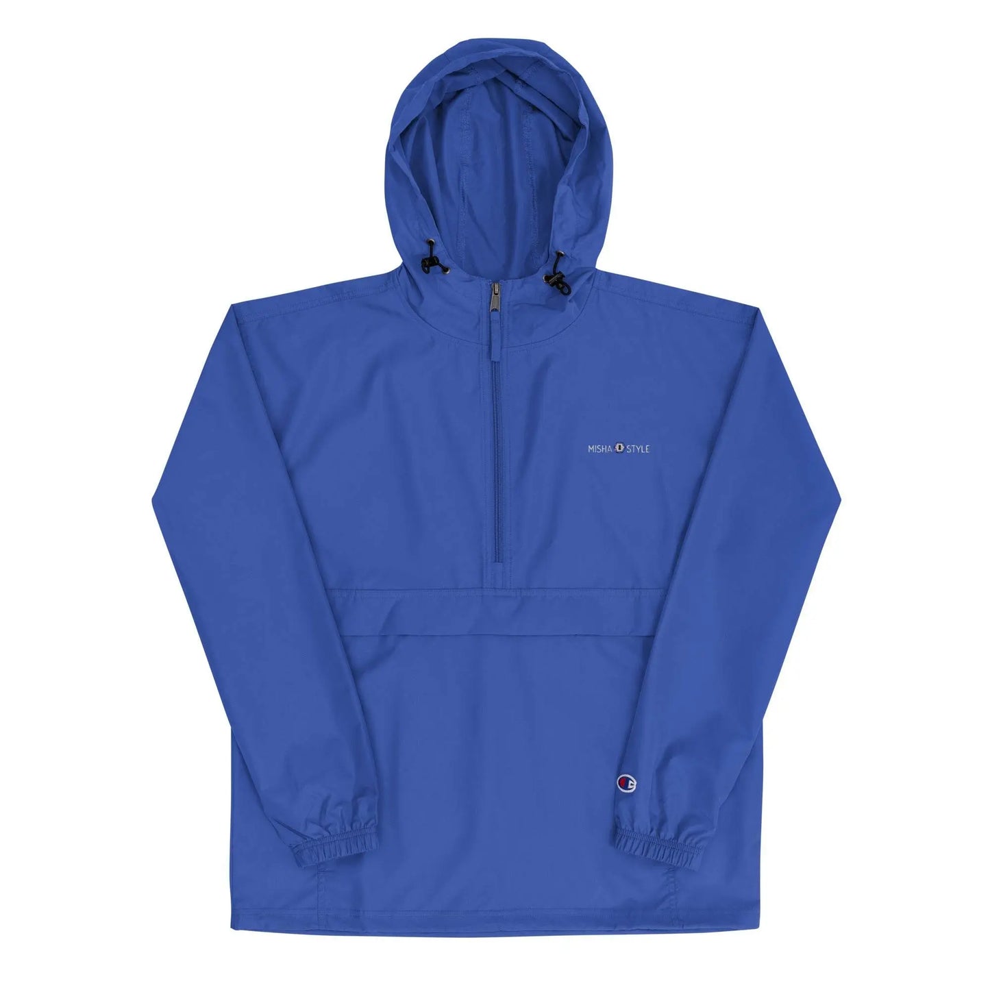 Embroidered Champion Packable Women Jacket - Blue - IVORYNN