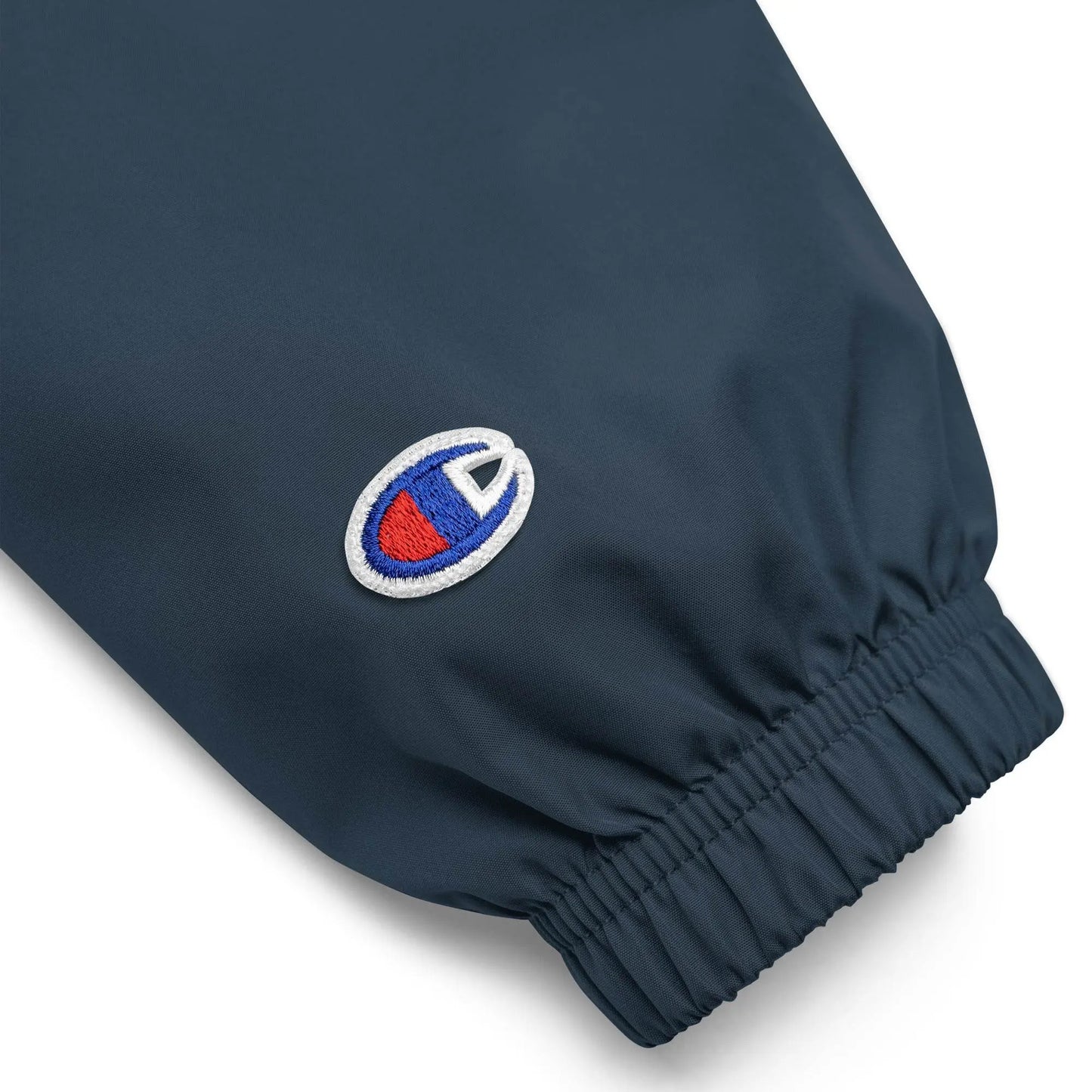 Embroidered Champion Packable Women Jacket - Navy - IVORYNN