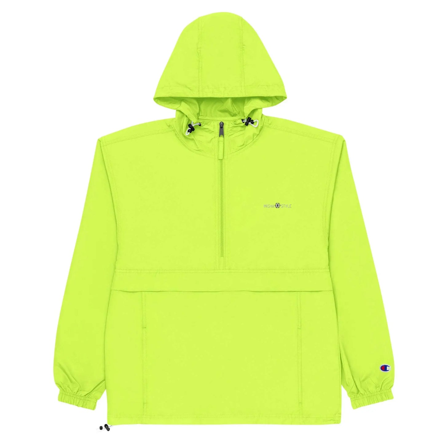 Embroidered Champion Packable Women Jacket - Neon - IVORYNN