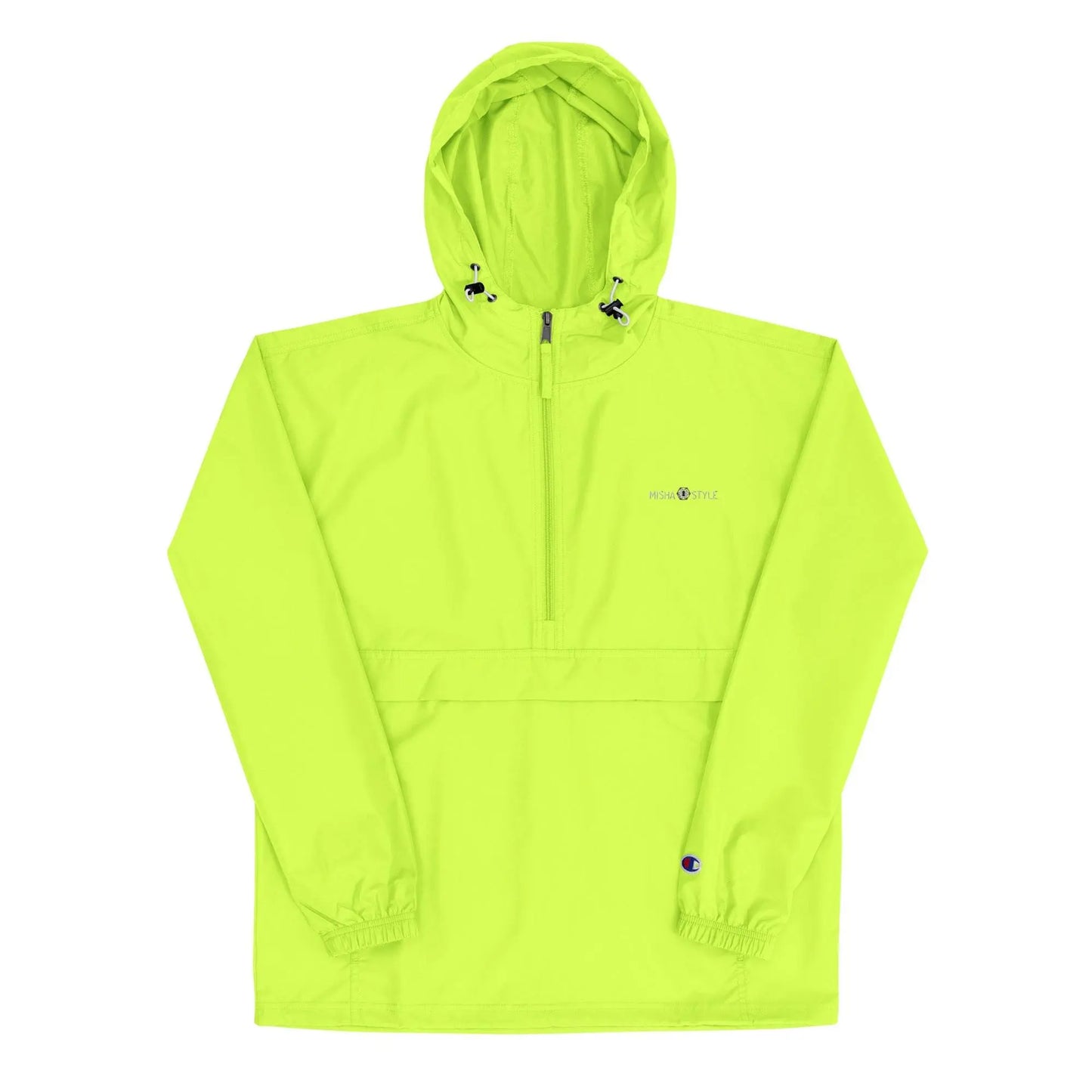 Embroidered Champion Packable Women Jacket - Neon - IVORYNN