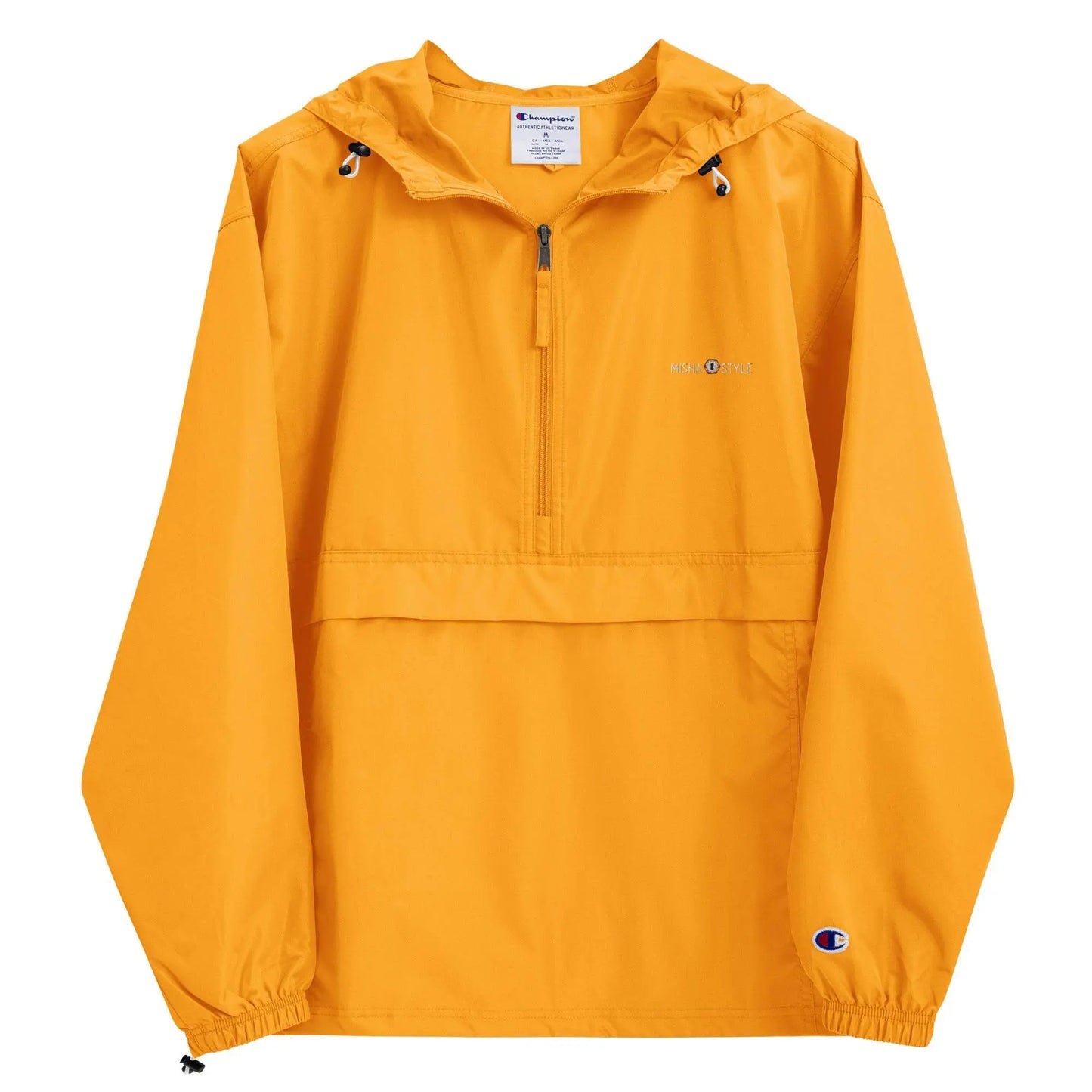Embroidered Champion Packable Women Jacket - Orange - IVORYNN
