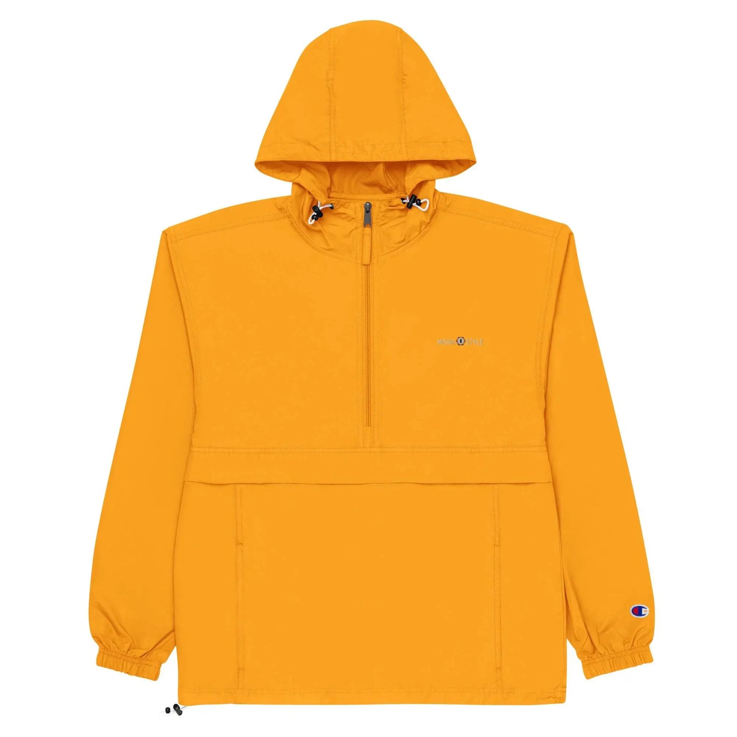 Embroidered Champion Packable Women Jacket - Orange - IVORYNN