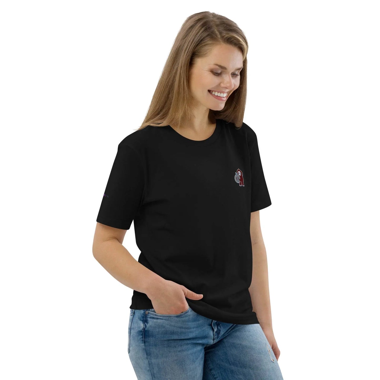 Embroidered Little Monkey organic cotton t-shirt - IVORYNN