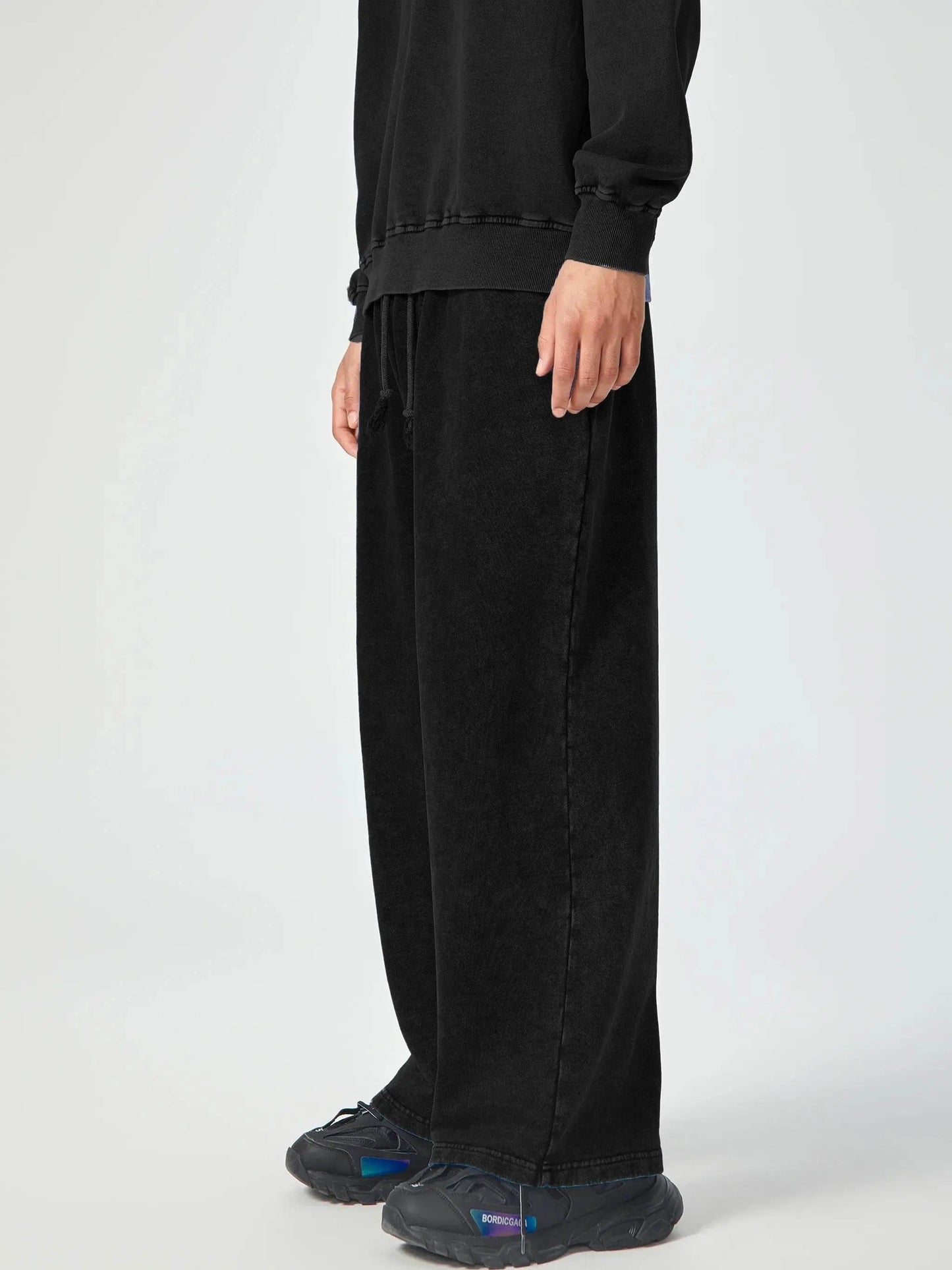 FANBE Acid Wash Straight Leg Pants - IVORYNN