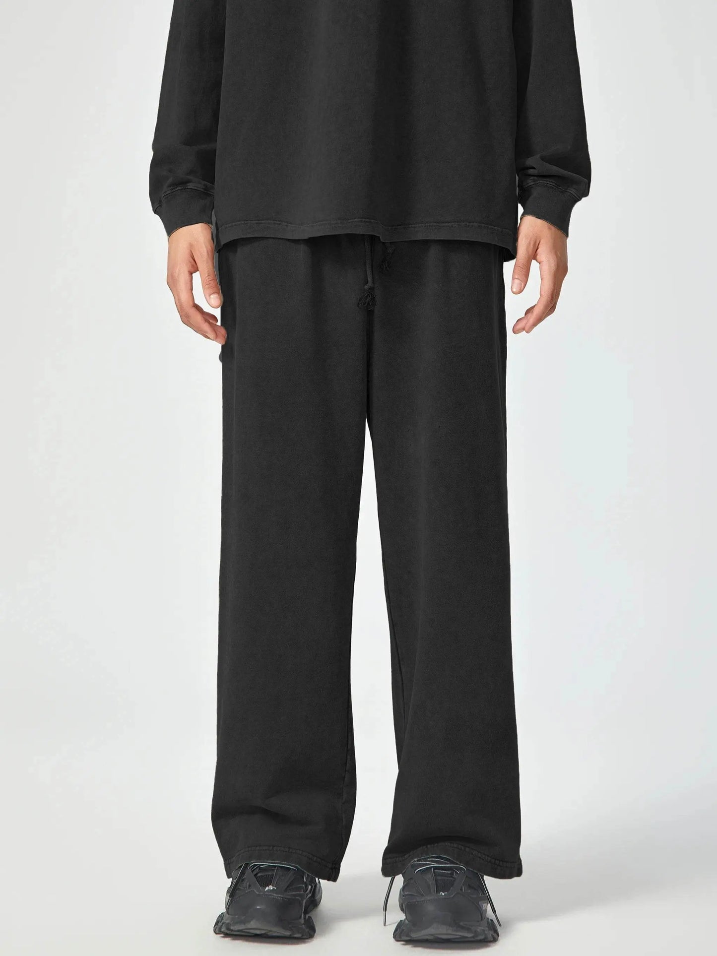 FANBE Acid Wash Straight Leg Pants - IVORYNN