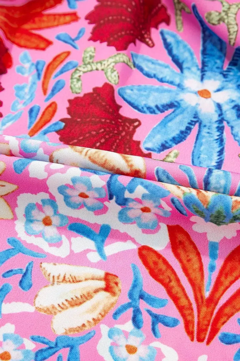 Floral Puff Sleeve Button-Up Blouses - IVORYNN