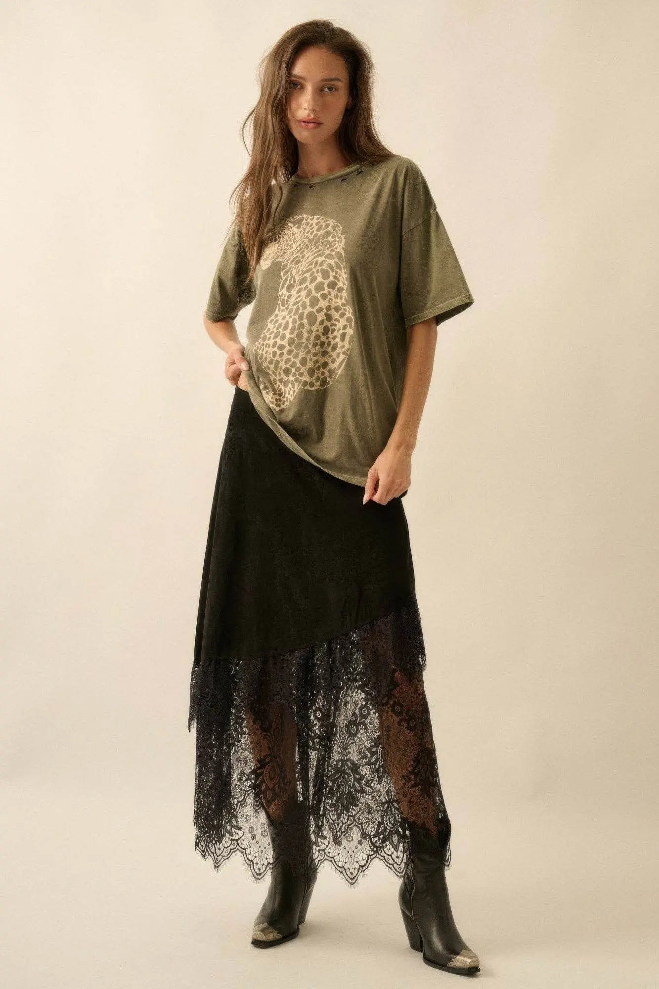 Funky Loos Slit Tie-up Maxi Dress - IVORYNN