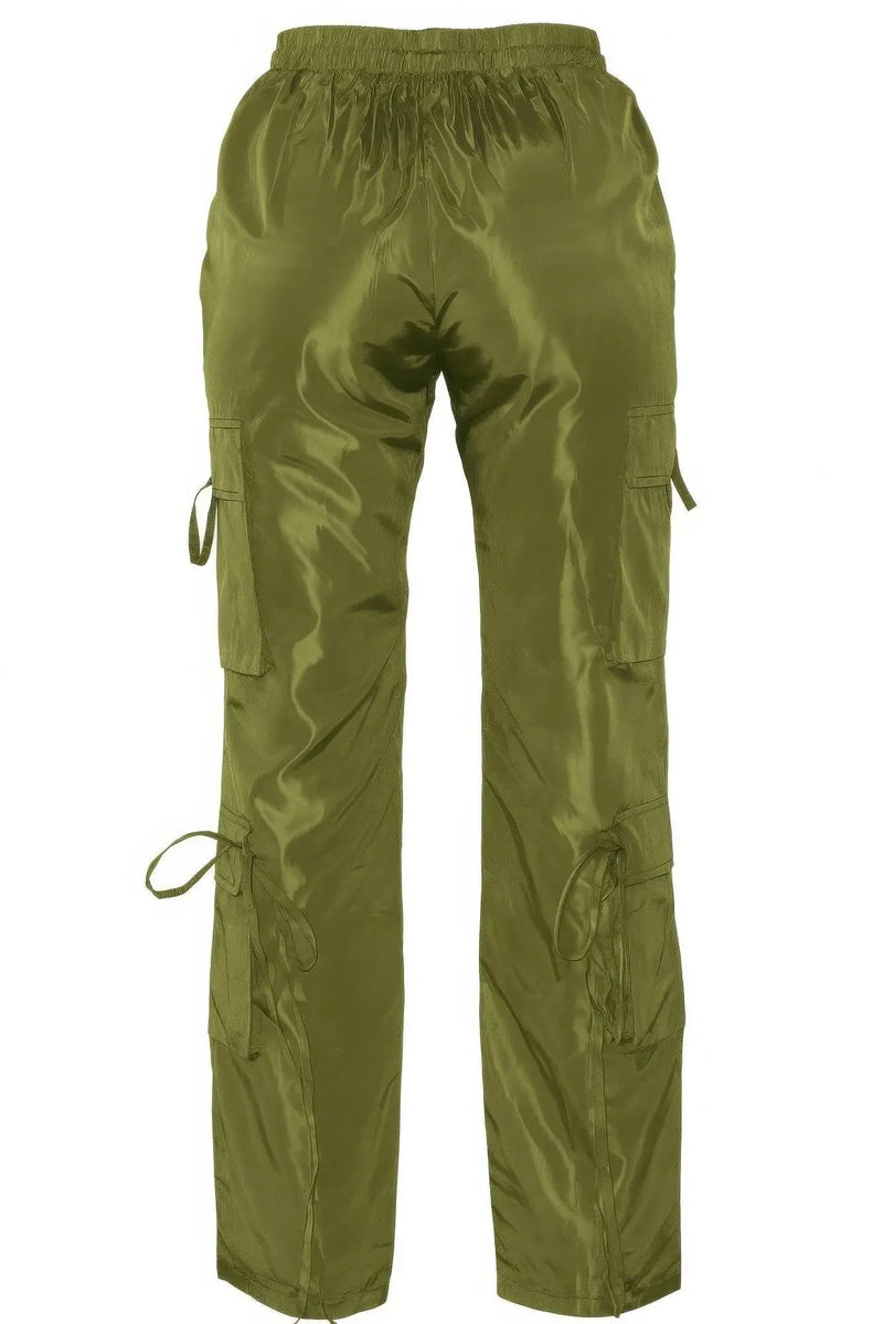 Glossy Luxury V Cut Cargo Pants - IVORYNN