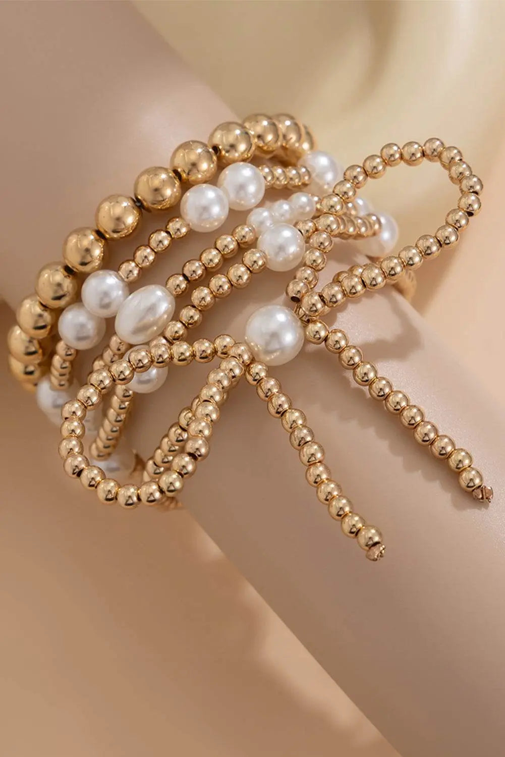 Gold Bow Multi Layered Bracelet Set - IVORYNN