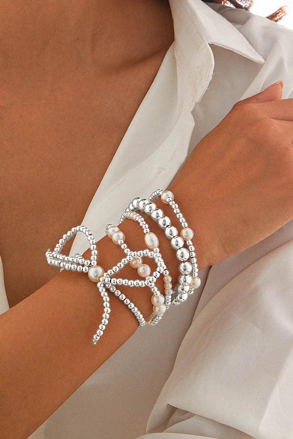 Gold Bow Multi Layered Bracelet Set - IVORYNN