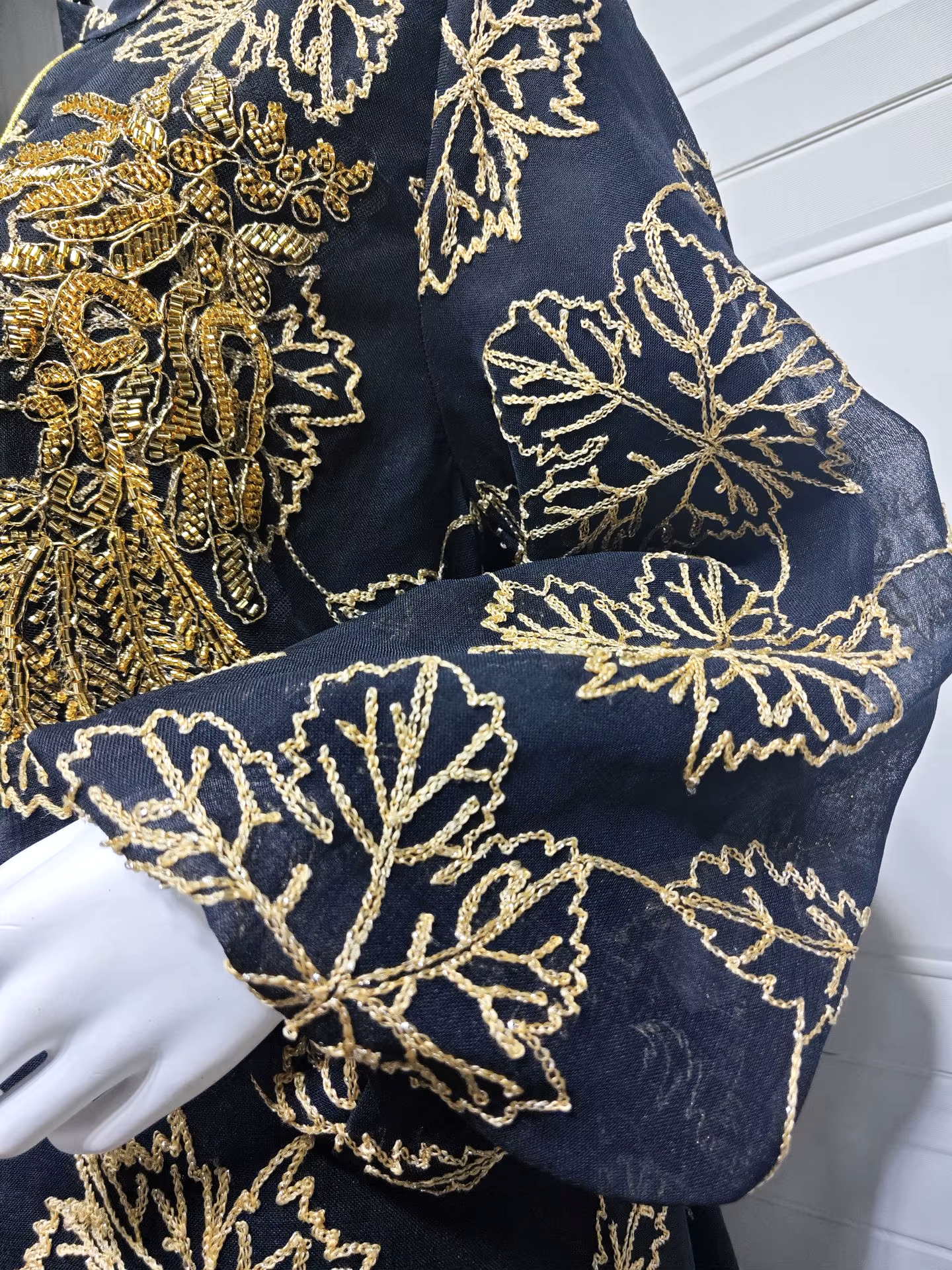 Luxury Bead Burning Flower Evening Dress