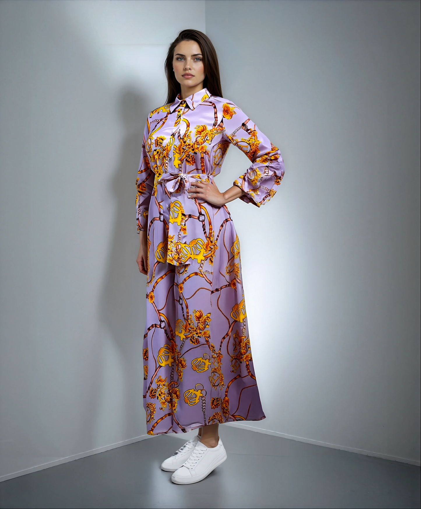 Vintage Large Swing Skirt Shirt Dress