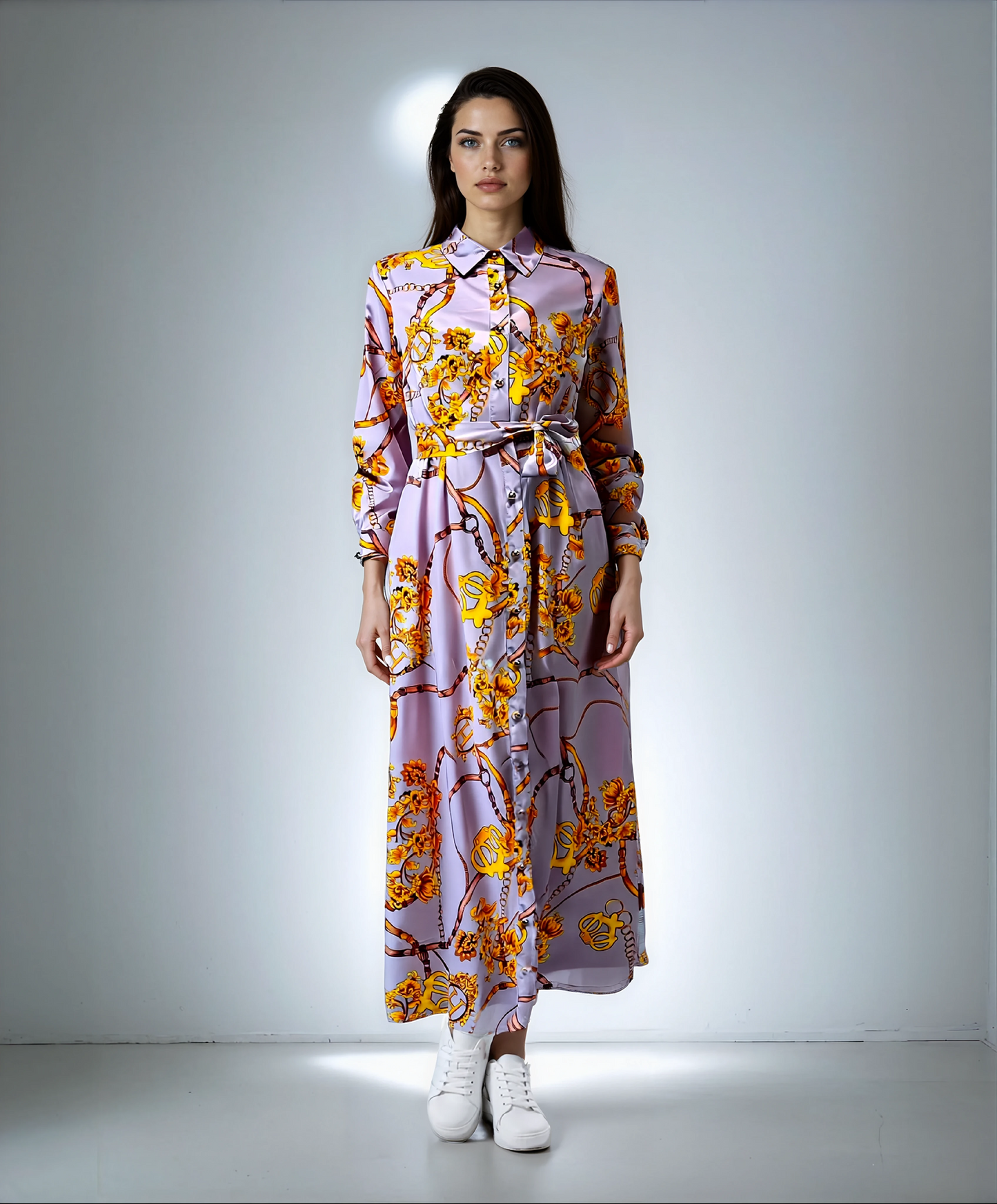Vintage Large Swing Skirt Shirt Dress