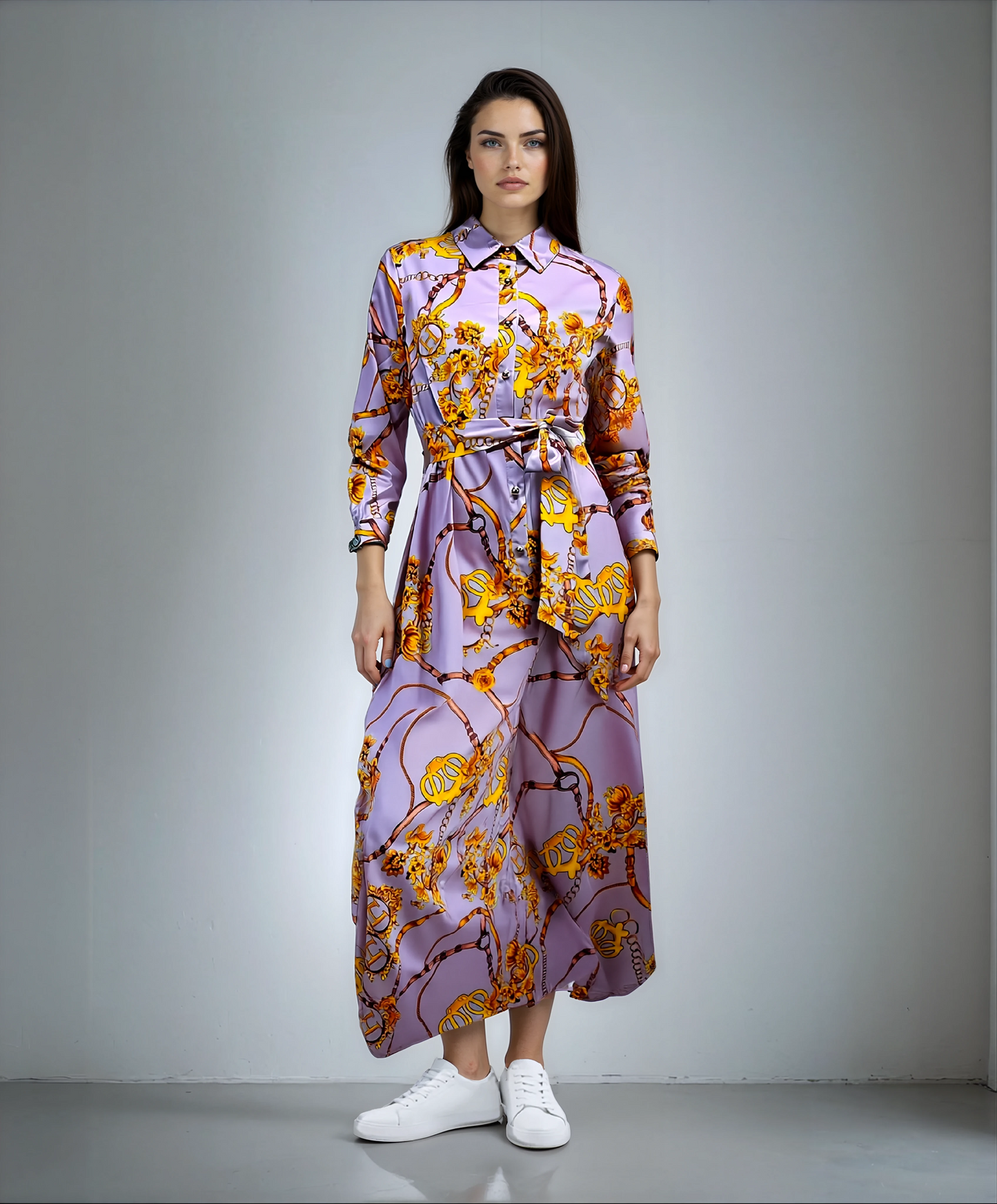 Vintage Large Swing Skirt Shirt Dress