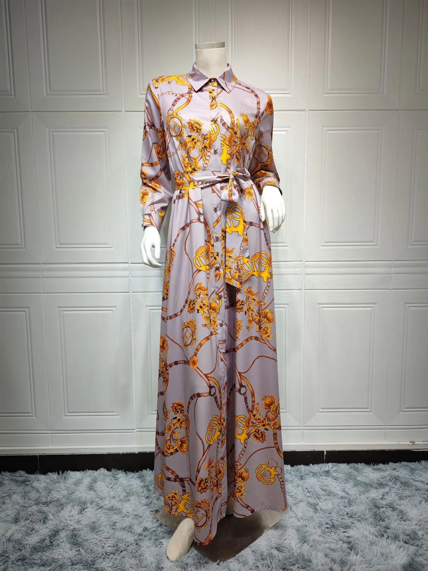 Vintage Large Swing Skirt Shirt Dress