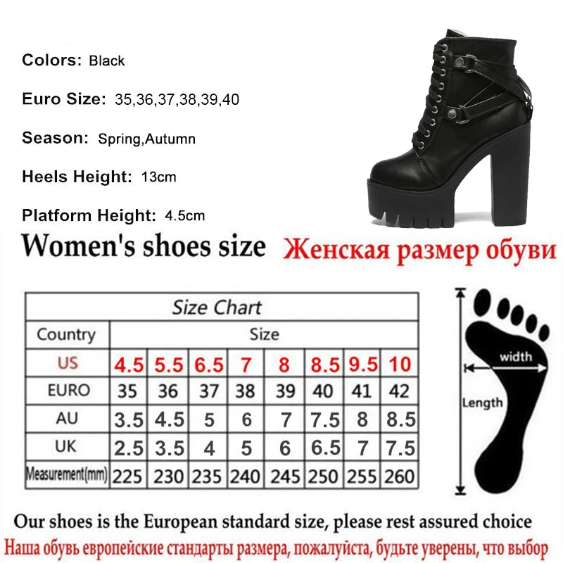 Heel Spring Autumn Lace-up Soft Leather Boots