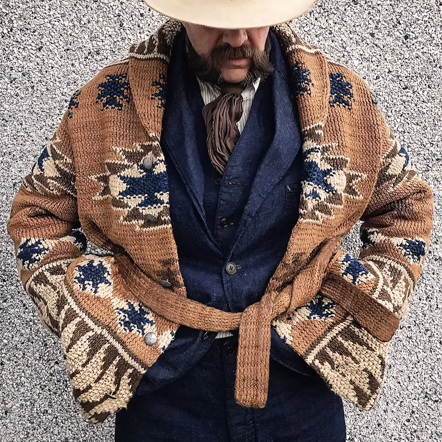 Knitted Oversize Crew Thick Cardigan