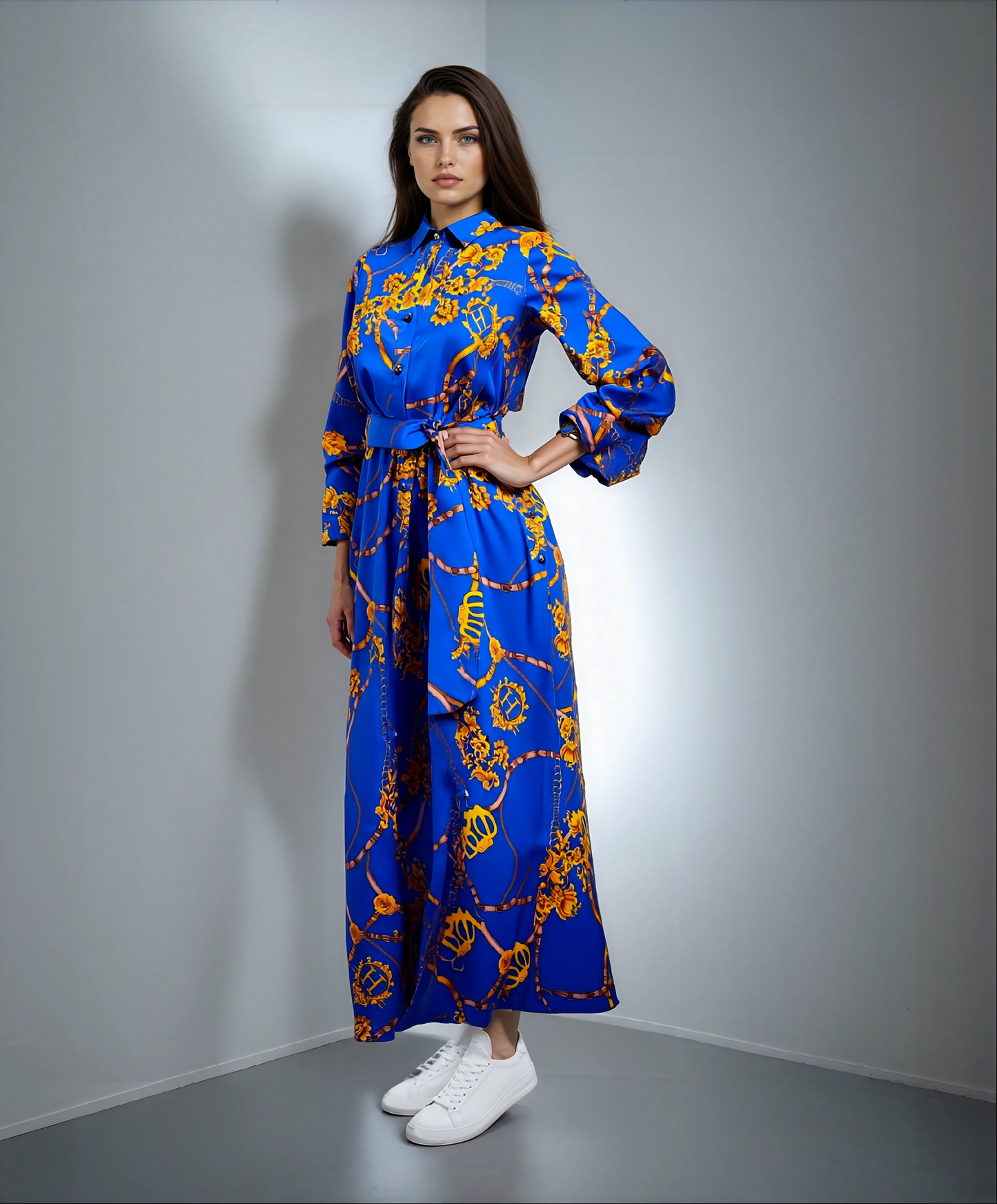 Vintage Large Swing Skirt Shirt Dress