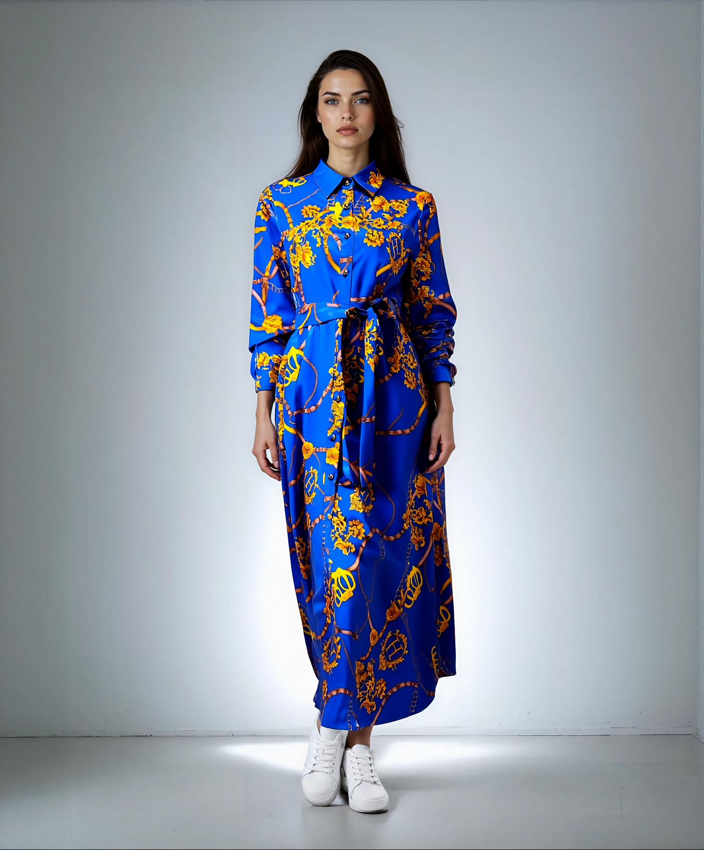 Vintage Large Swing Skirt Shirt Dress