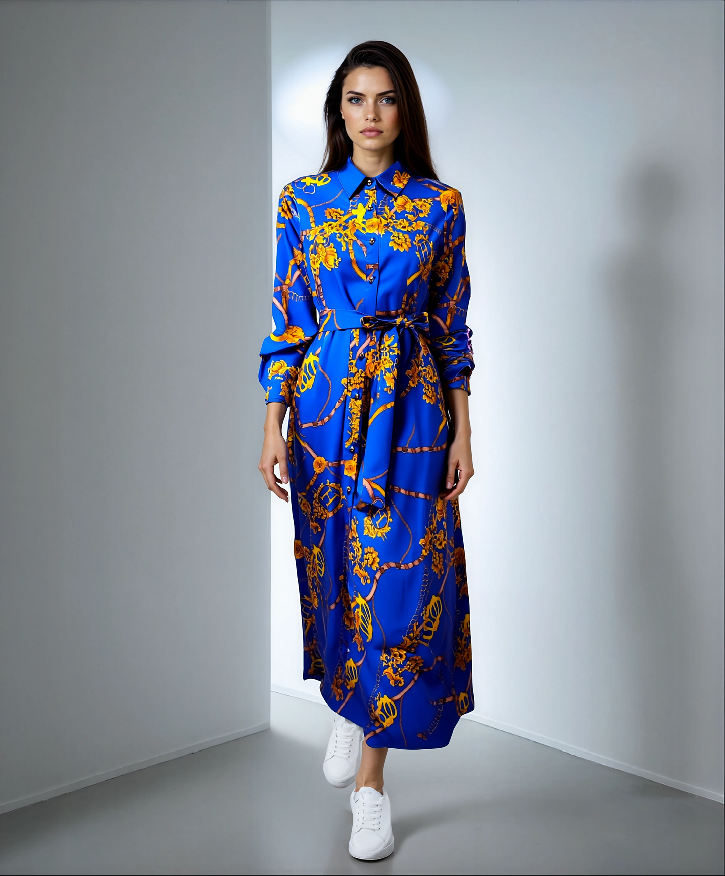 Vintage Large Swing Skirt Shirt Dress