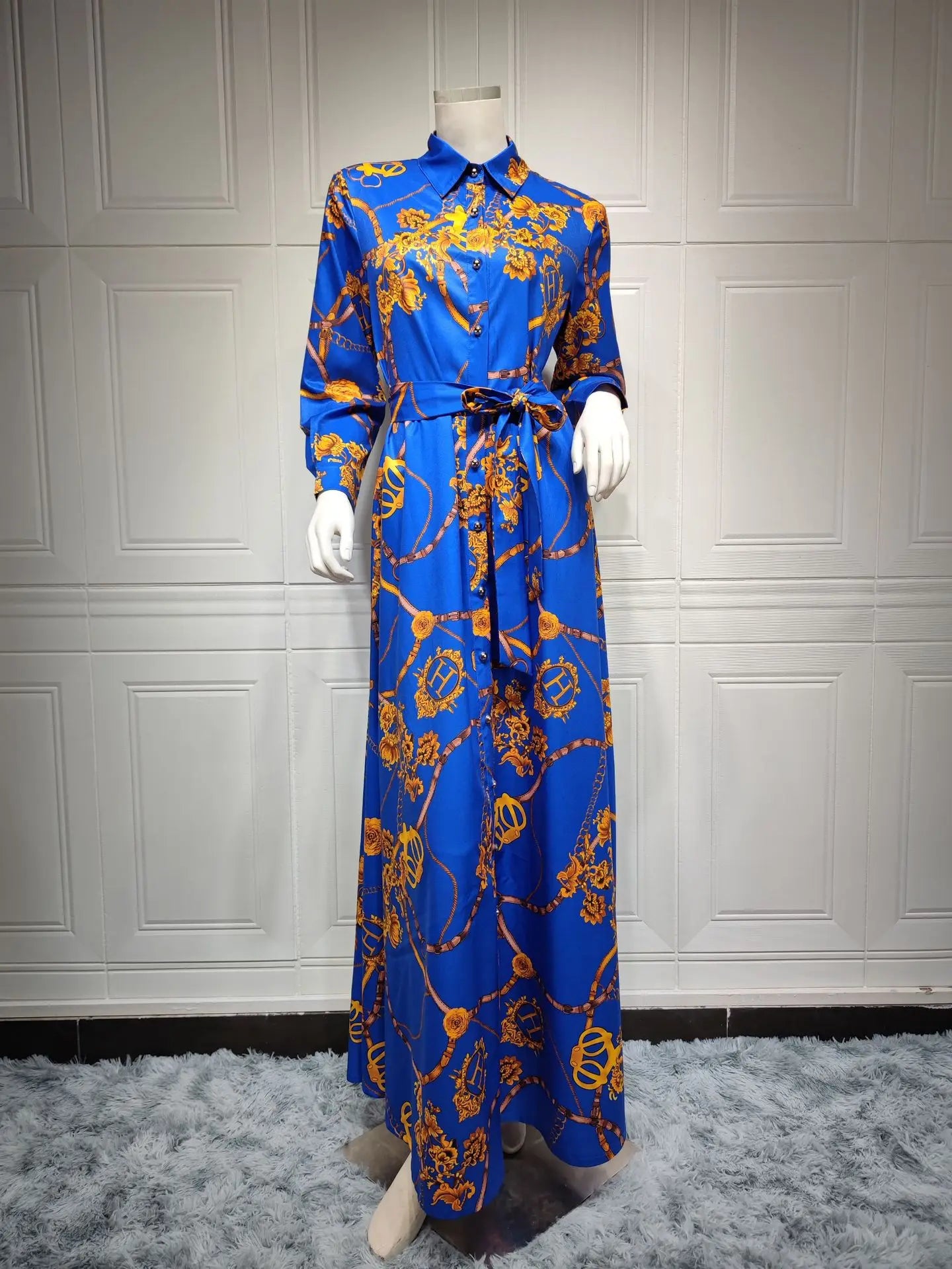 Vintage Large Swing Skirt Shirt Dress