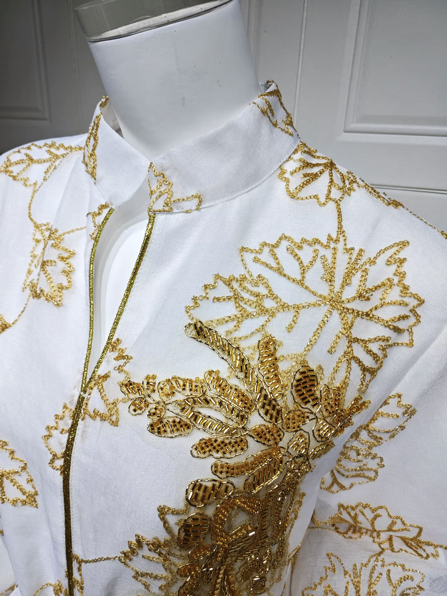 Luxury Bead Burning Flower Evening Dress