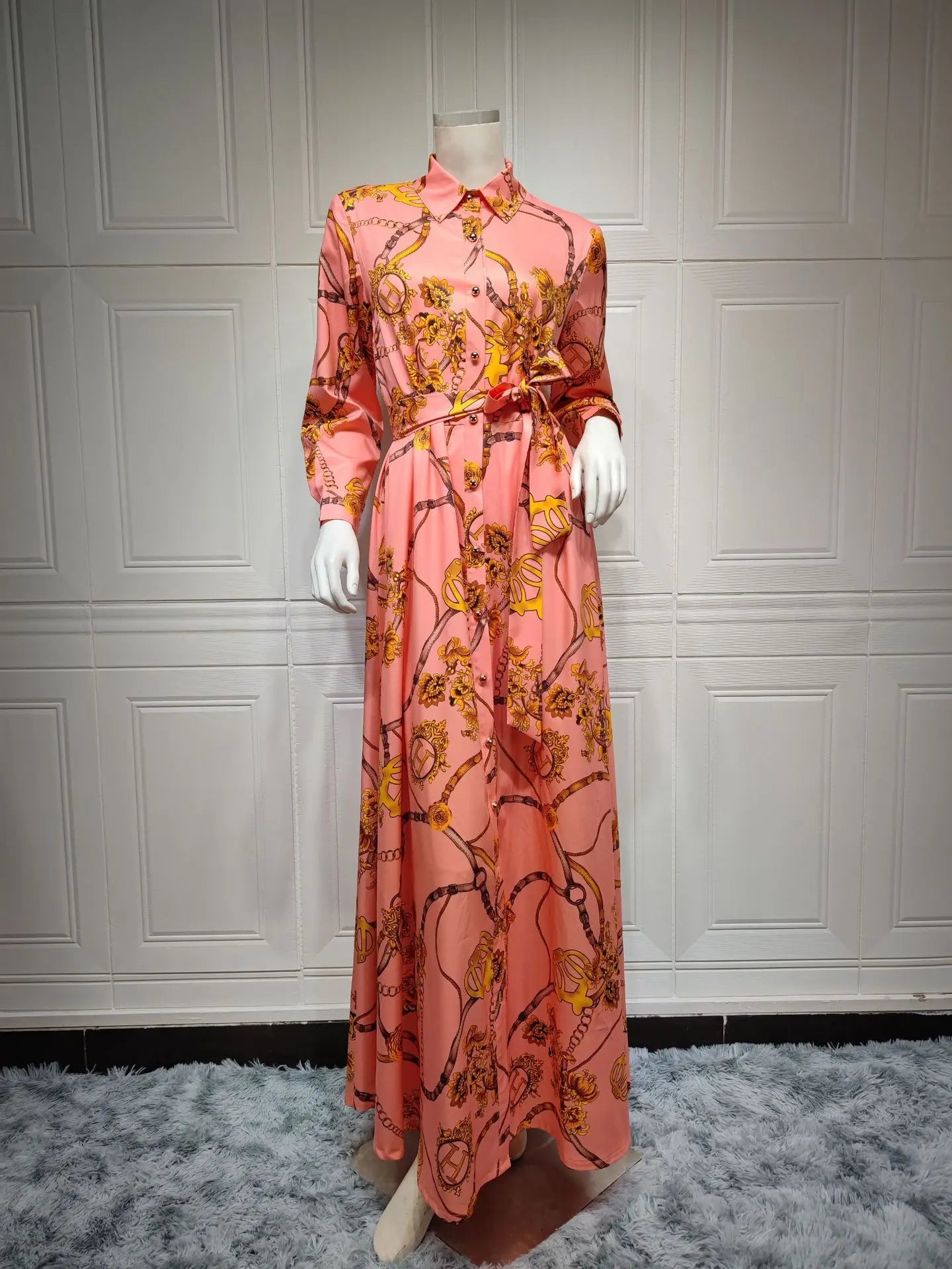 Vintage Large Swing Skirt Shirt Dress