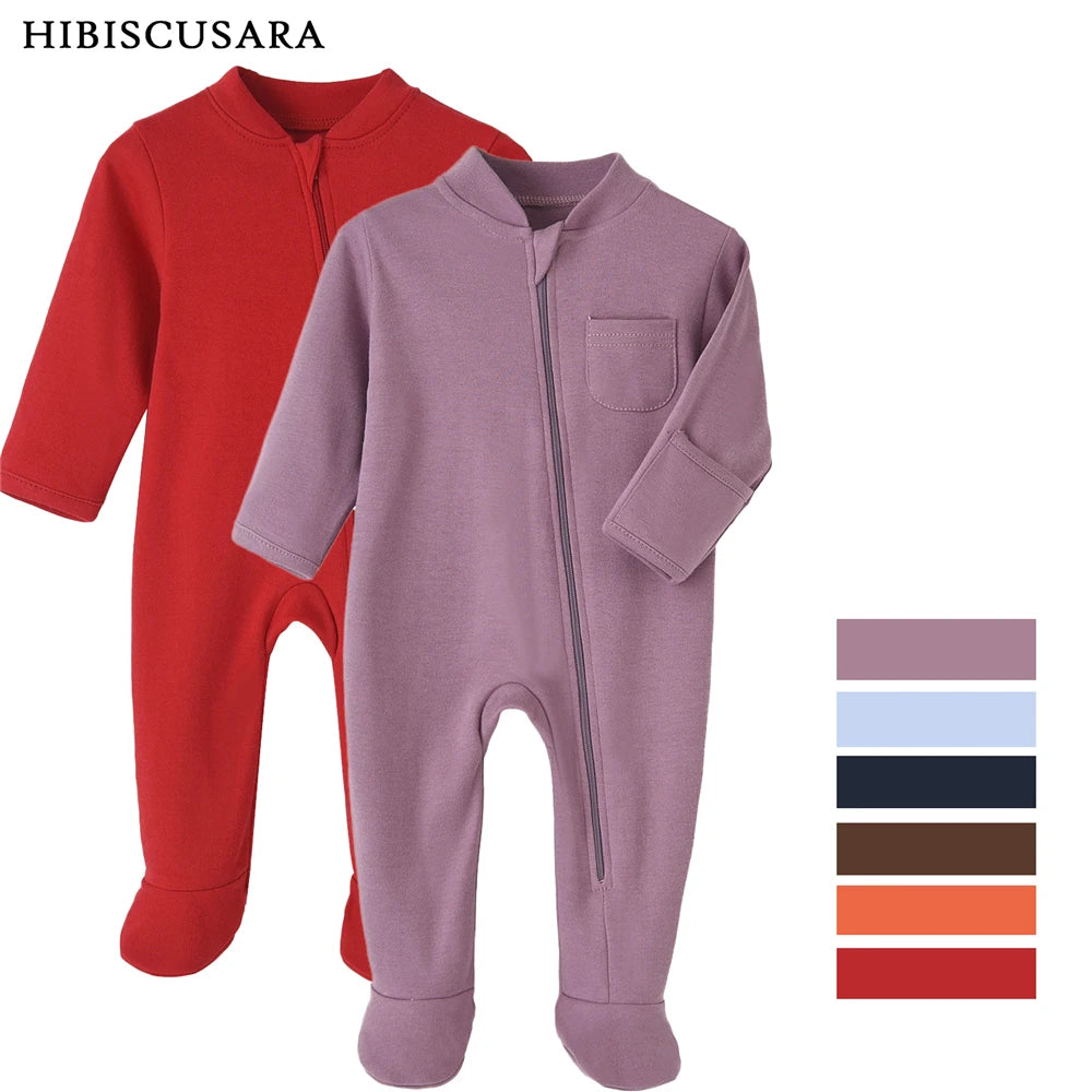 100% Cotton Newborn Baby Zipper Rompers