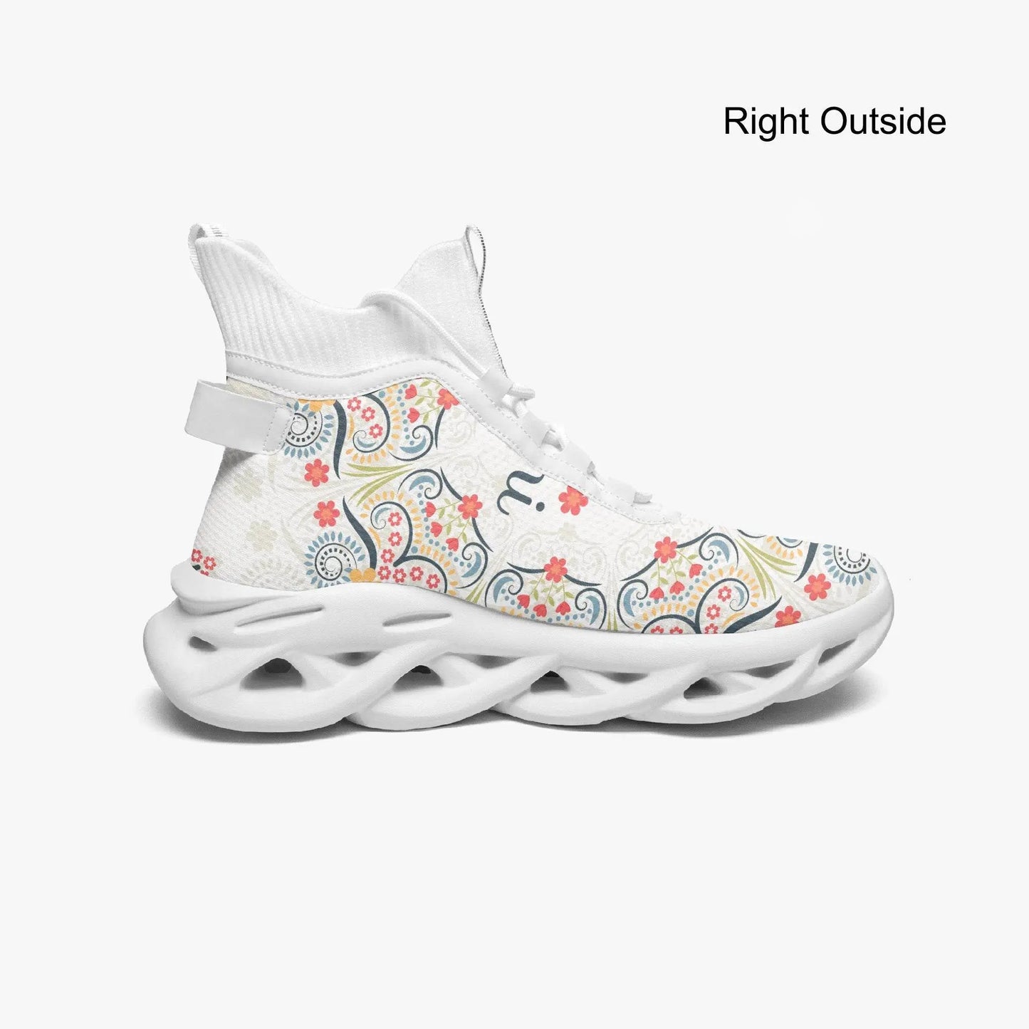 High Top Bounce White Mesh Knit Sneakers - IVORYNN
