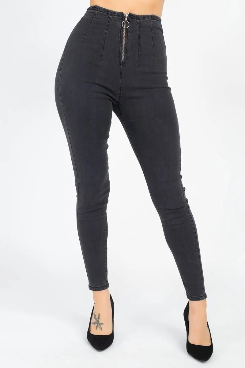 High Waist Black Denim Jeans - IVORYNN