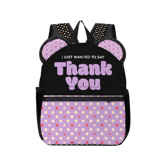 Just To Say Thank You Purple Ears Stylish School Backpack - IVORYNN