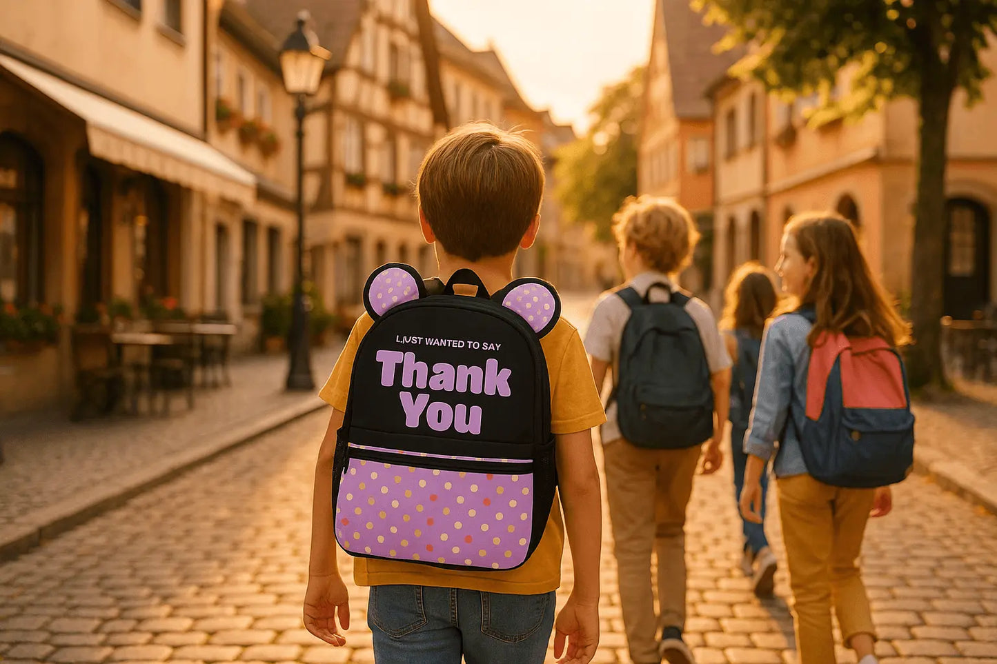 Just To Say Thank You Purple Ears Stylish School Backpack - IVORYNN
