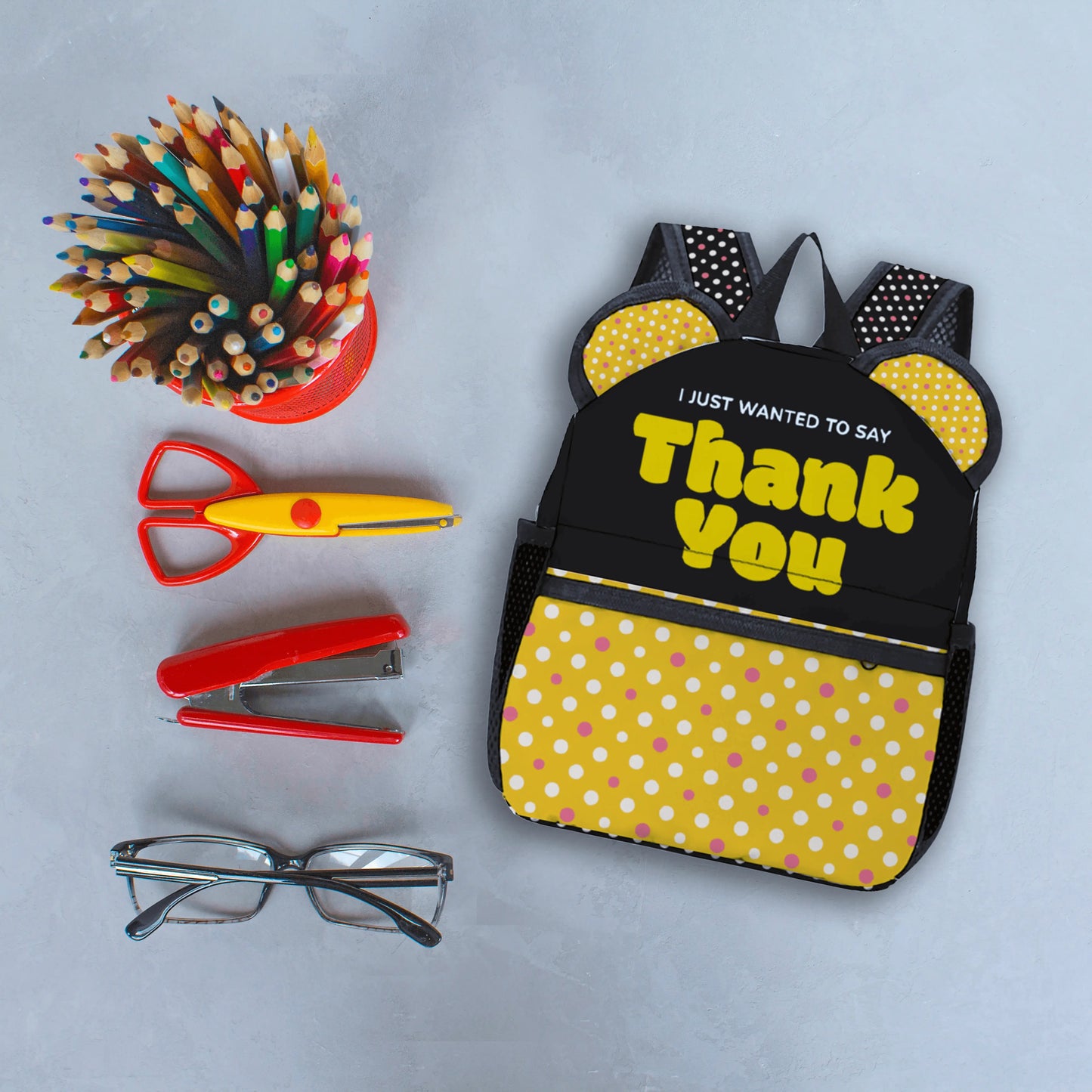 Just To Say Thank You Yellow Ears Stylish School Backpack - IVORYNN