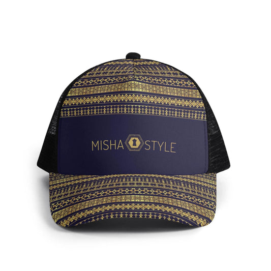 Kids Solo Pattern Mesh Trucker Dark Blue Hats - IVORYNN