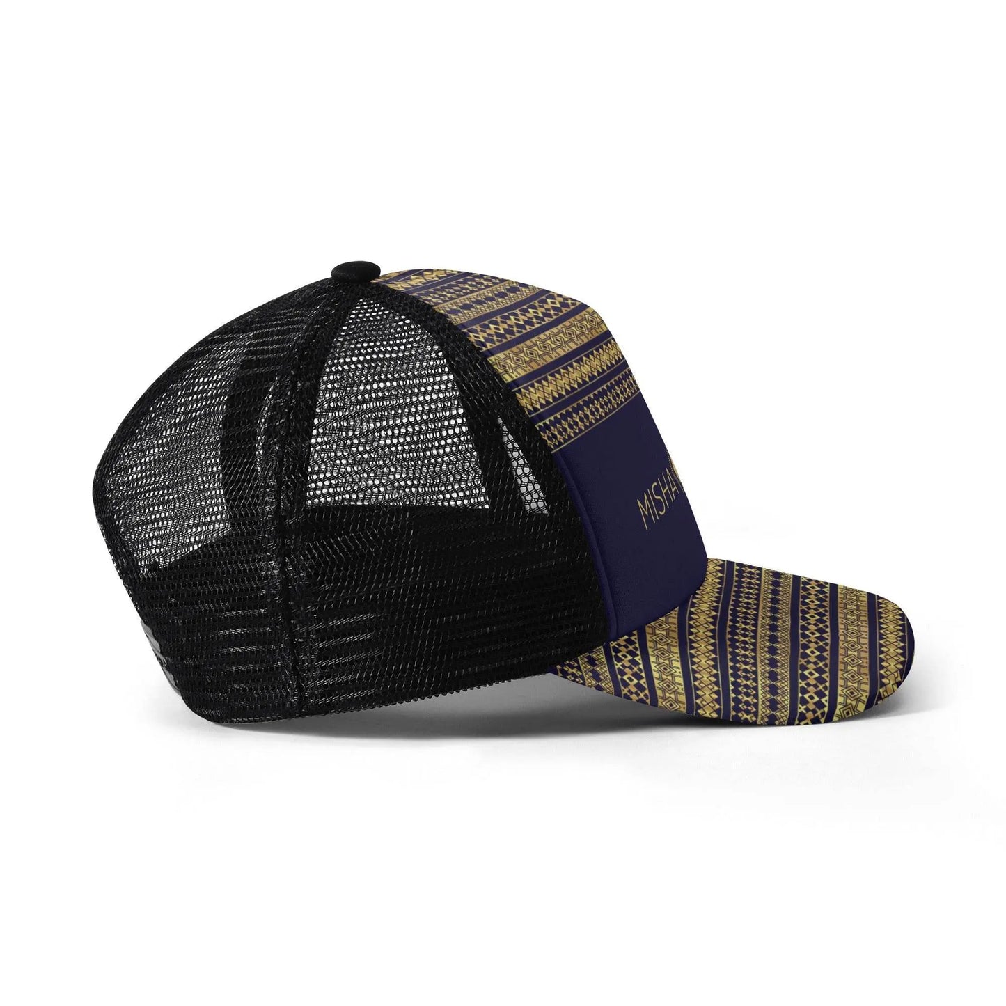 Kids Solo Pattern Mesh Trucker Dark Blue Hats - IVORYNN