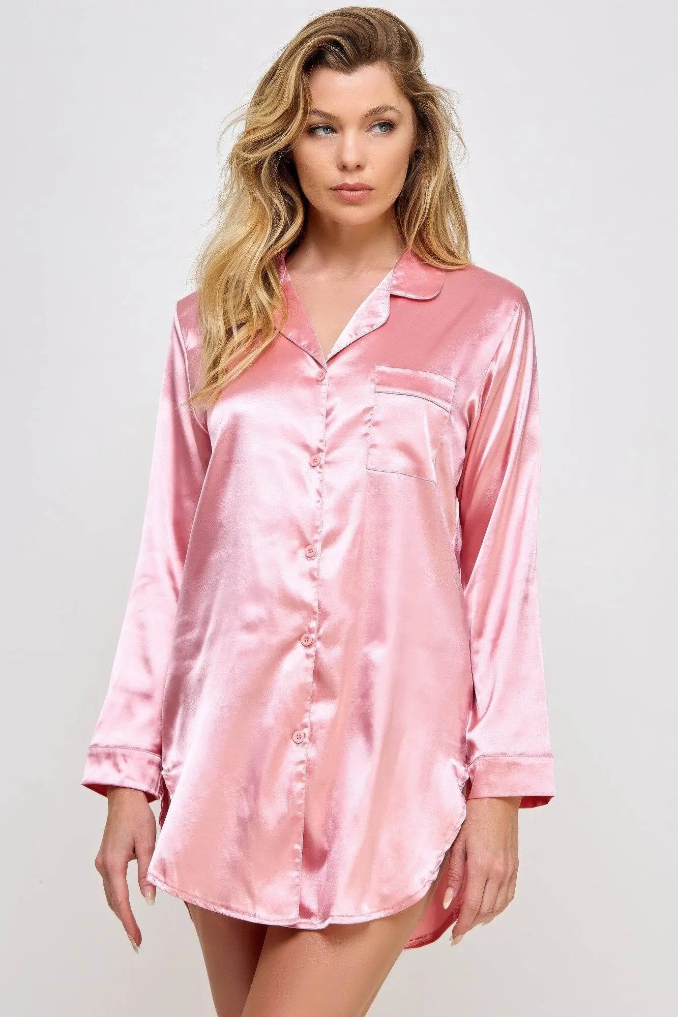Kimberly Satin Luxury Sleepshirt - IVORYNN