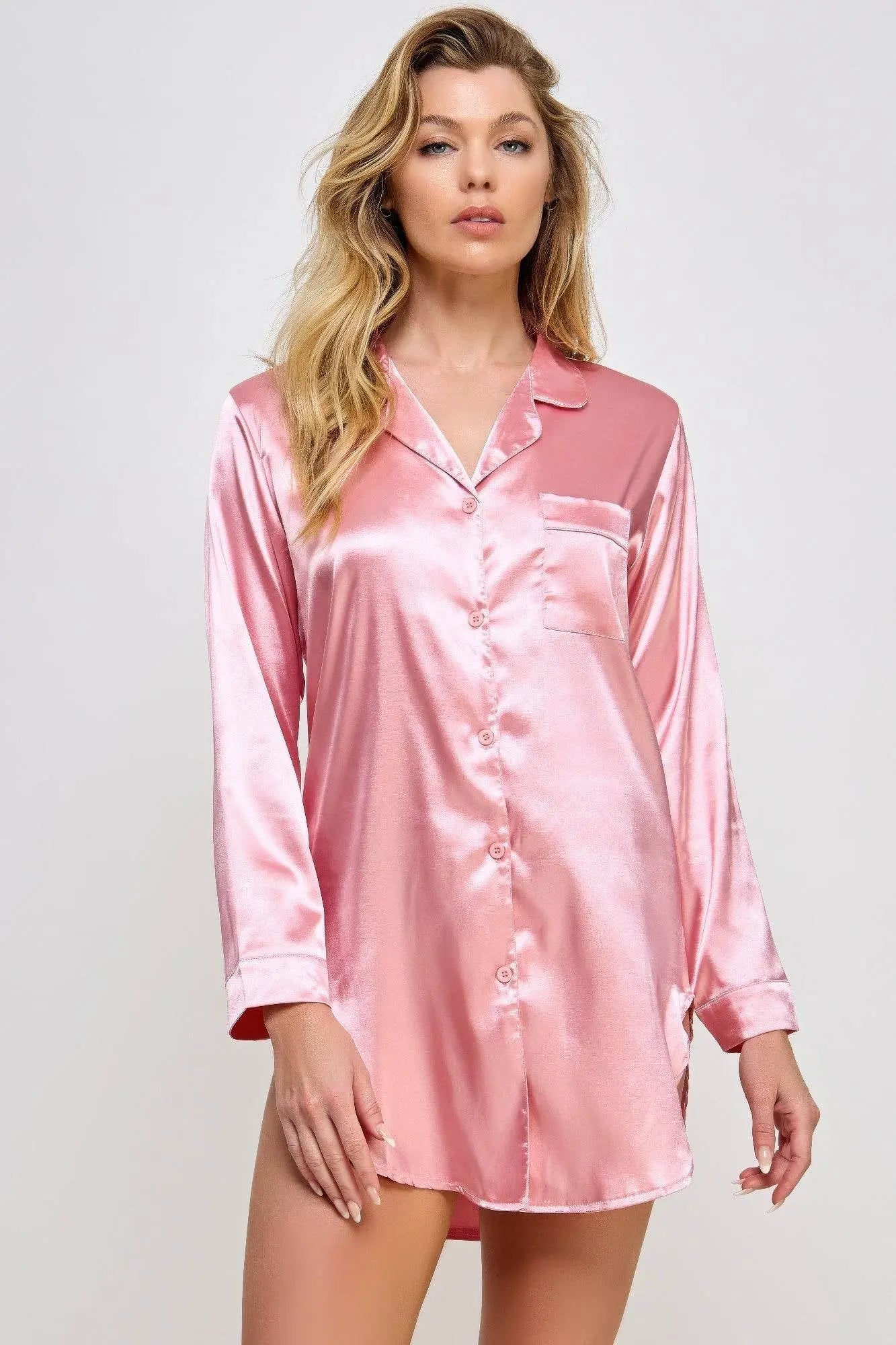 Kimberly Satin Luxury Sleepshirt - IVORYNN