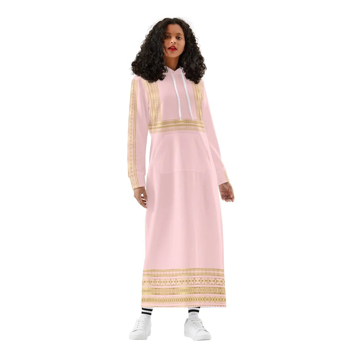 Light Royal Pink Casual Long Hoodie Dress - IVORYNN